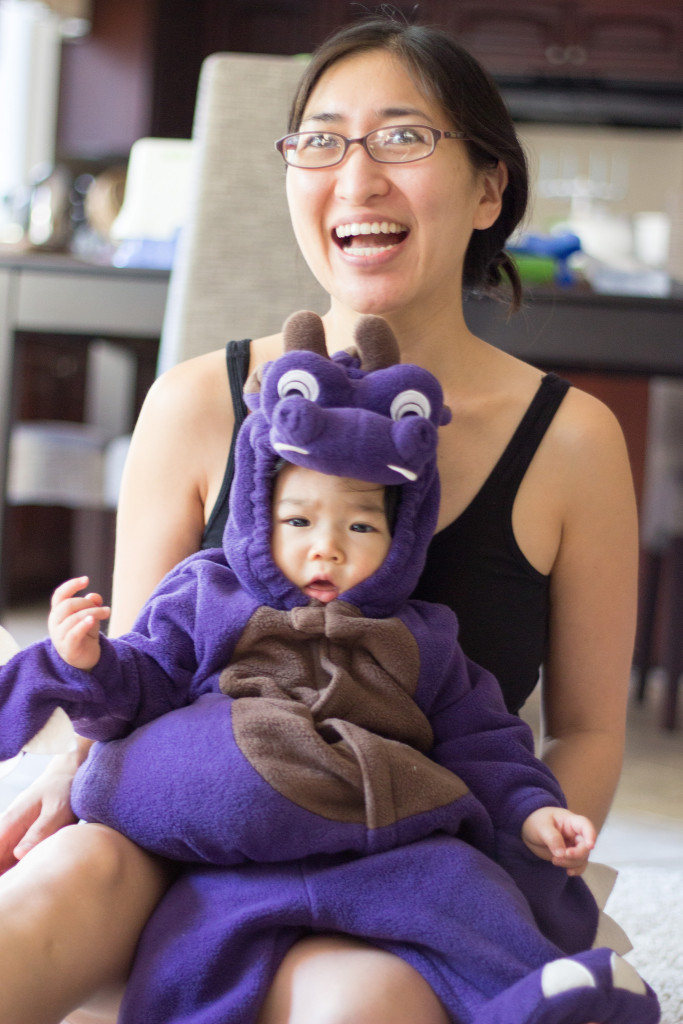 Daddy why are you taking pictures when you should be saving me from this purple dragon!