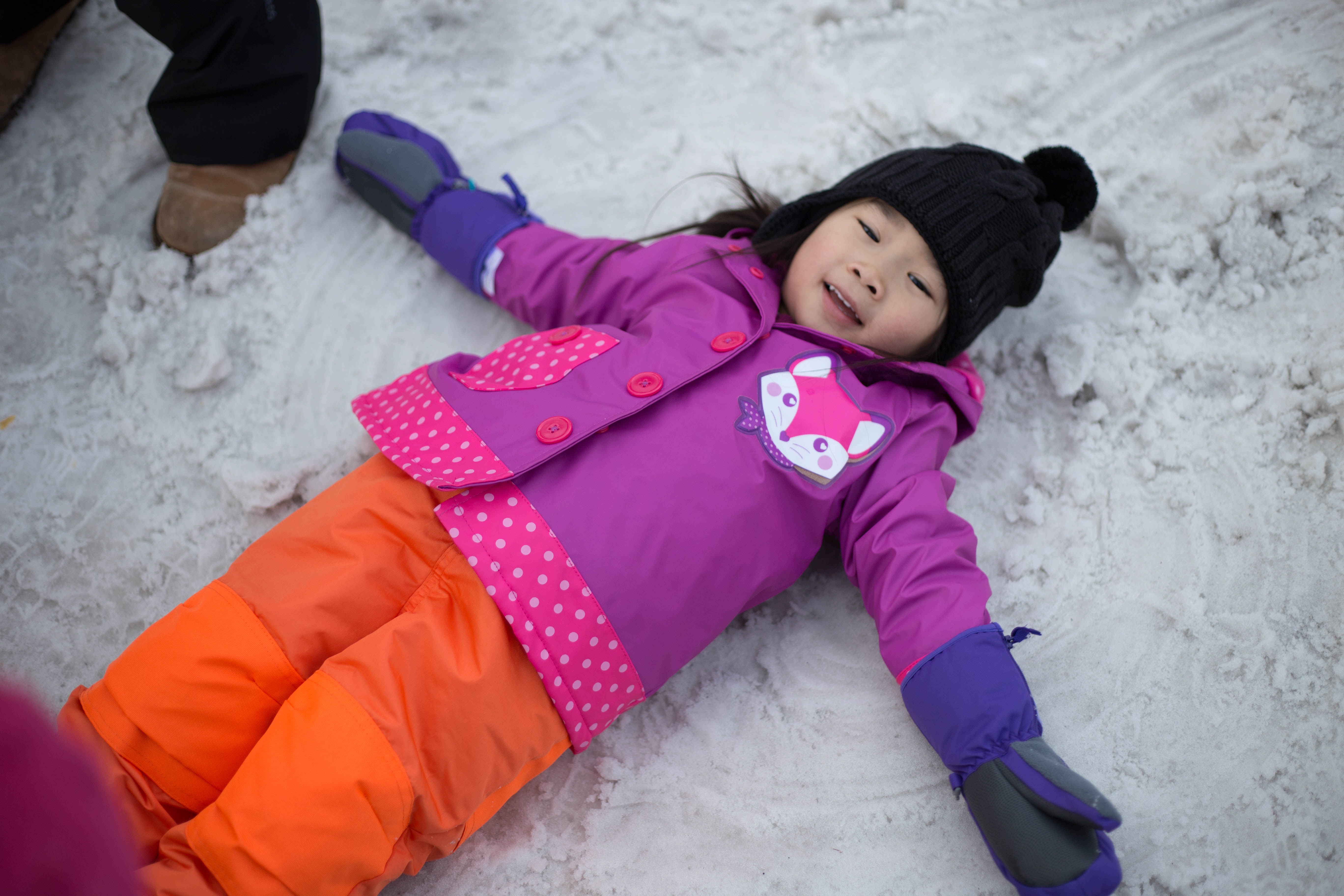 I tried to make snow angels, but the snow was too hard!