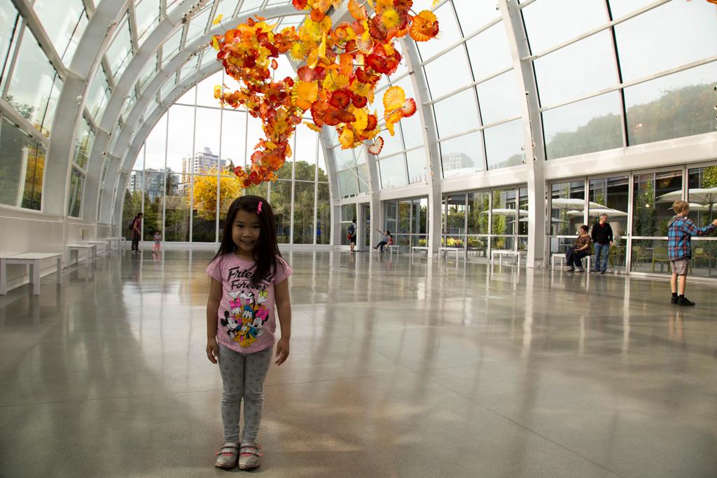 After a delicious breakfast, we went to the Chihuly Glass Museum where Mommy and Daddy freaked out because we almost broke all the glass in the museum.