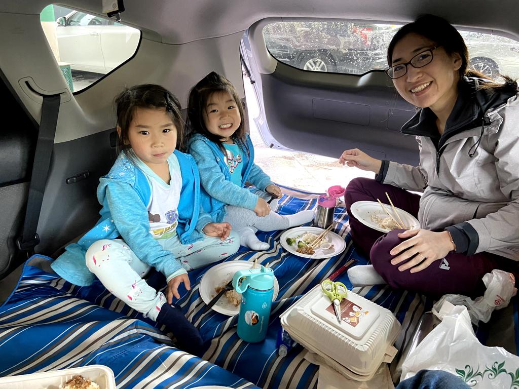 We can't eat out anymore so sometimes we eat in the car! 