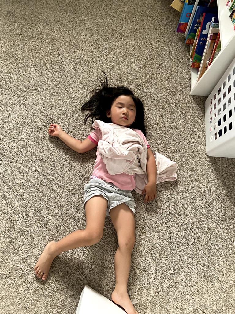Meimei got mad again. She was so mad. She gets so mad all the time now. Sometimes she gets a time out and sometimes she goes to her room to cry, and then she falls asleep!