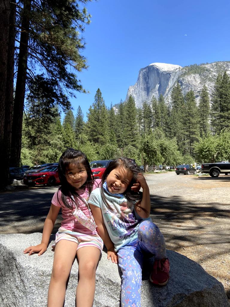Our last photo before we left, with half dome in the background. 
