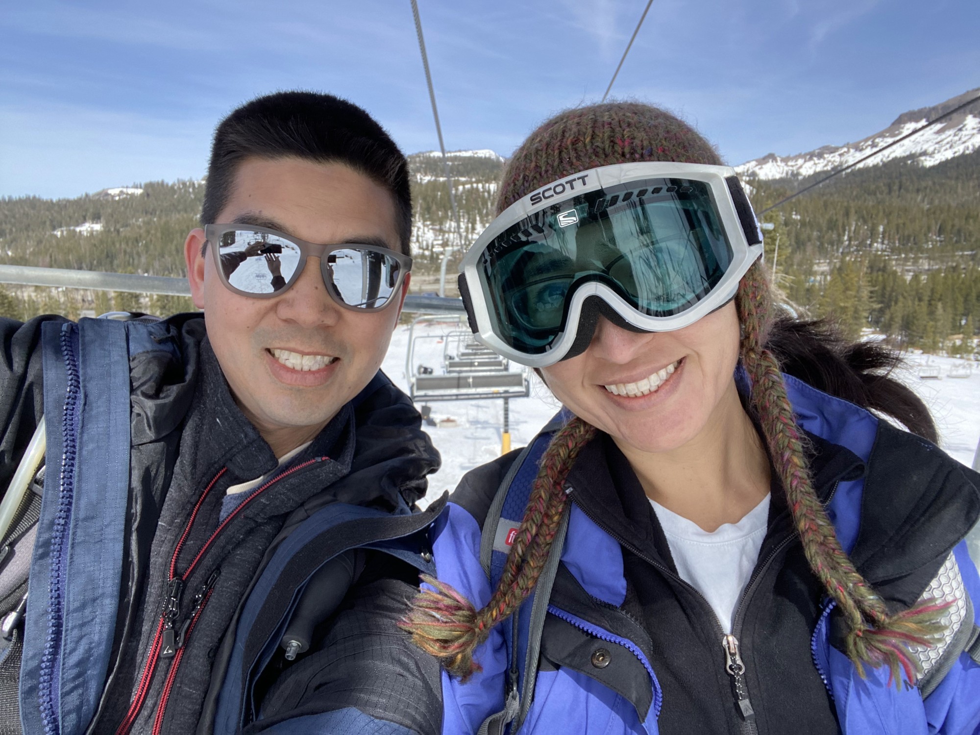 Mommy and Daddy look so good on the ski lift!