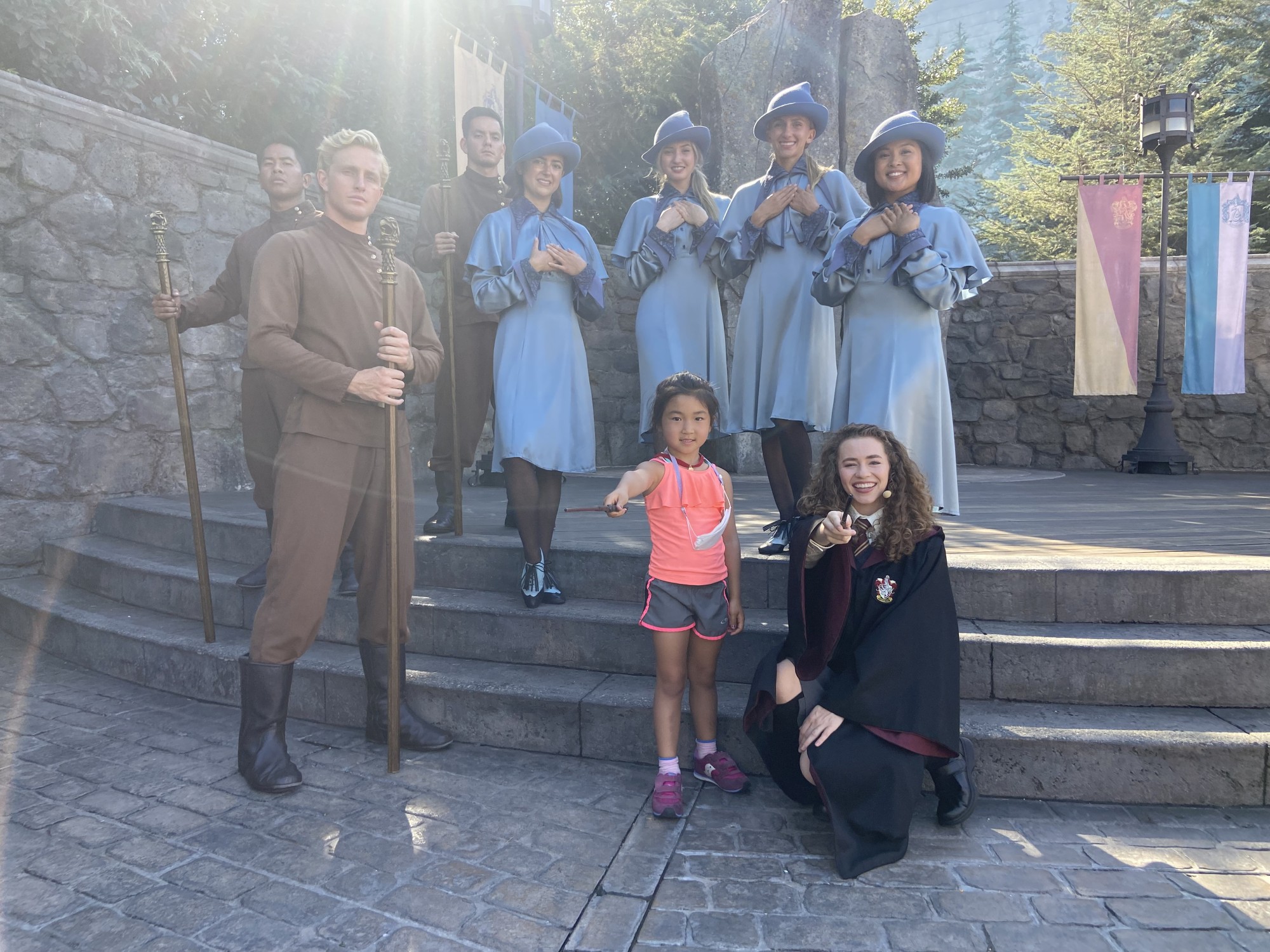 The Beauxbatons and Durmstrang students with Hermione!